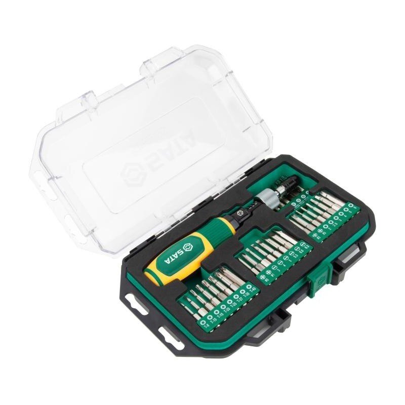 1/ 4" Dinometrinio atsuktuvo 1-6Nm ir keičiamų antgalių rinkinys plok.,PZ,PH,torx 33vnt.