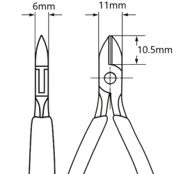 Šoninio kirpimo replės elektromechanikai 115mm KNIPEX