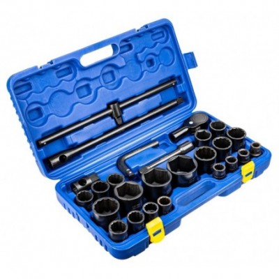 Smūginių galvučių rinkinys 3/4″ + 1″, 26 vnt.