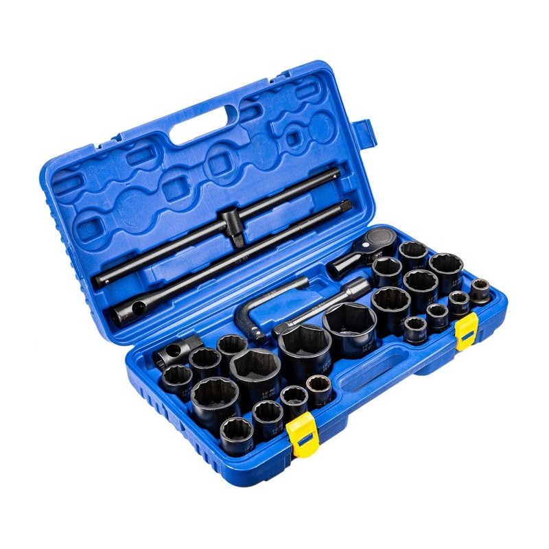 Smūginių galvučių rinkinys 3/4″ + 1″, 26 vnt.