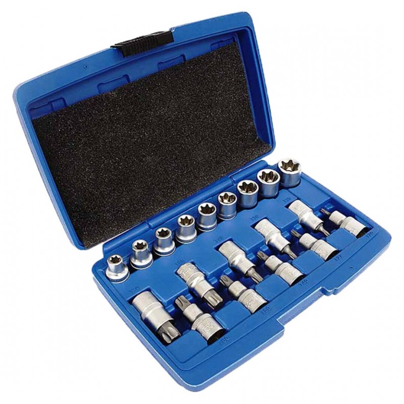 Galvučių rinkinys, Torx, 19vnt., 1/2, Cr-V