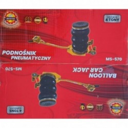 Pneumatinis domkratas 4T su 3 oro pagalvėmis + guminis padas