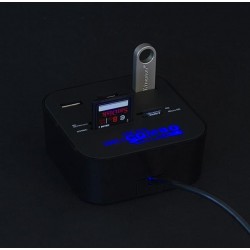 USB šakotuvas su kortelių skaitytuvu