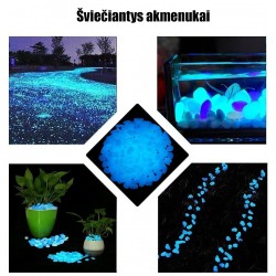 Naktį šviečiantys akmenukai (mėlyna)