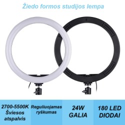 Žiedo Formos Lempa Fotografavimui, Makiažui 24W Žiedo Formos Lempa Fotografavimui, Makiažui 24W