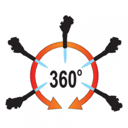 Dujinis degiklis, 360 °, su piezo uždegimu
