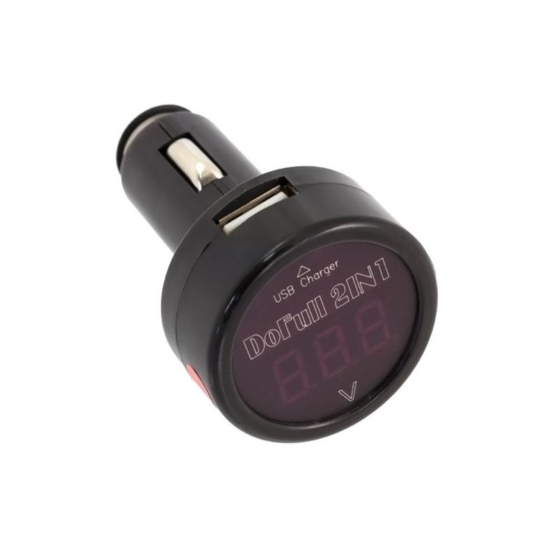 Automobilio voltmetras - USB įkroviklis