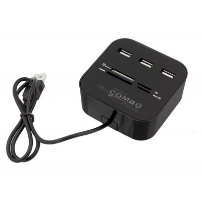 USB šakotuvas su kortelių skaitytuvu