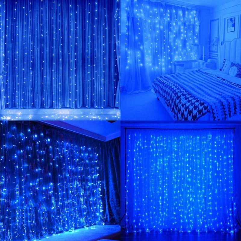 LED USB Užuolaida - Girlianda, mėlyna