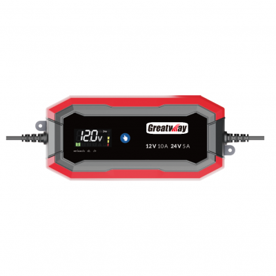Įkroviklis akumuliatoriui automatinis LCD 12/ 24V 10A