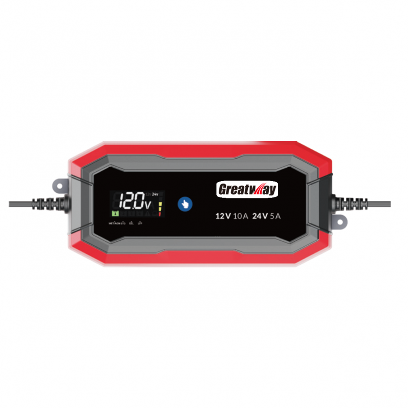 Įkroviklis akumuliatoriui automatinis LCD 12/ 24V 10A