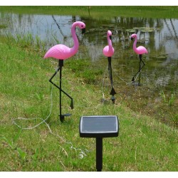 LED saulės sodo lempos – flamingas