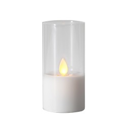 LED žvakė su tikro stiklo gaubtu, 12,5 cm LED žvakė su tikro stiklo gaubtu, 12,5 cm
