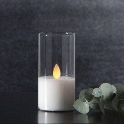LED žvakė su tikro stiklo gaubtu, 12,5 cm LED žvakė su tikro stiklo gaubtu, 12,5 cm