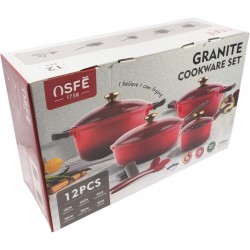 OSFE 12 dalių žalios spalvos granito puodų rinkinys OSFE 12 dalių žalios spalvos granito puodų rinkinys