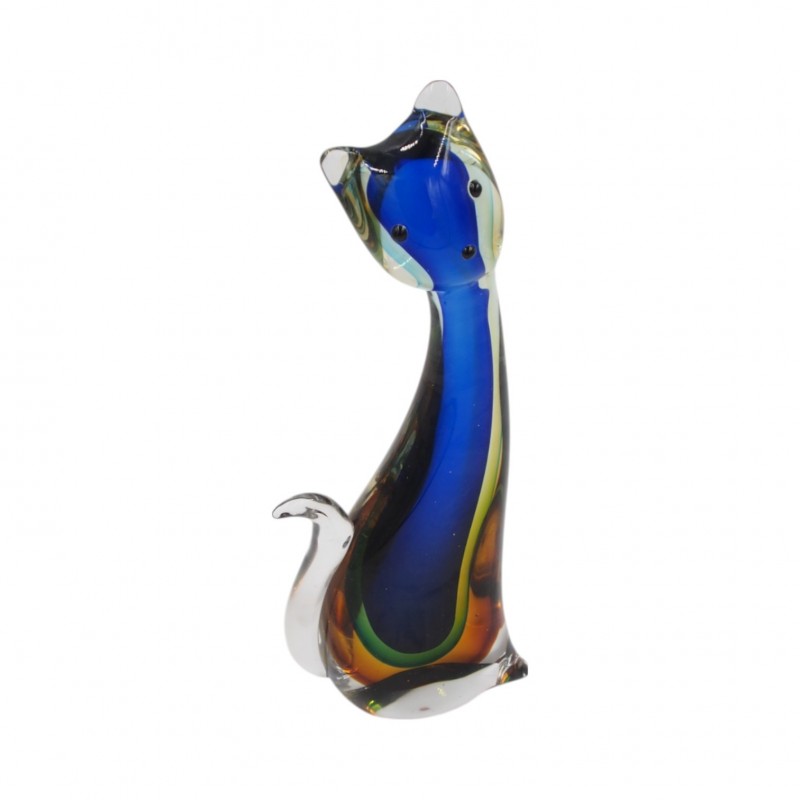 Stiklinė skulptūrėlė – katinas, 11×26 cm