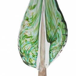 Stiklinė dekoracija „Lapas“, 12×7×32.5 cm Žalias