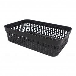Plastikinė dėžutė su skylutėmis, 22 × 14,5 × 6 cm JUODA Plastikinė dėžutė su skylutėmis, 22 × 14,5 × 6 cm JUODA