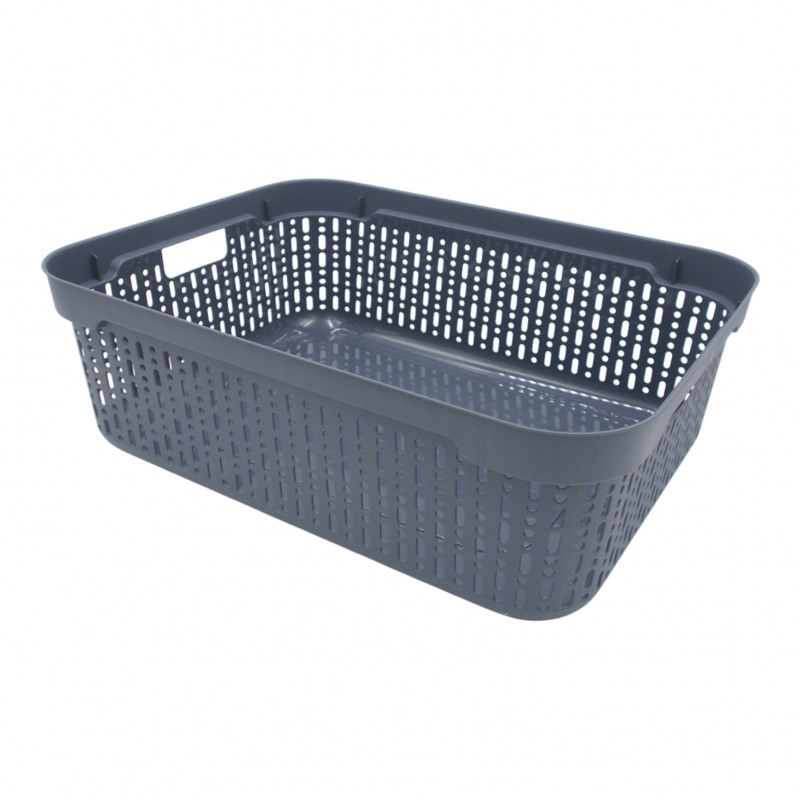 Plastikinė dėžutė su skylutėmis, 30 × 20 × 9 cm PILKA