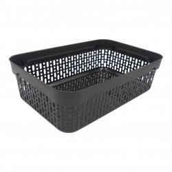 Plastikinė dėžutė su skylutėmis, 40 × 30 × 13 cm JUODA Plastikinė dėžutė su skylutėmis, 40 × 30 × 13 cm JUODA