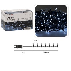Kalėdinės LED girliandos, 200 LED, šaltai balta šviesa, 10 m Kalėdinės LED girliandos, 200 LED, šaltai balta šviesa, 10 m