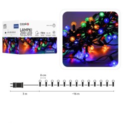 LED girlianda „Cherry Ball“ 200 LED, multispalvė, 16 m LED girlianda „Cherry Ball“ 200 LED, multispalvė, 16 m