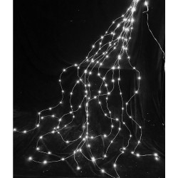 LED švieselių girlianda ant sidabrinių vielučių, 200 LED, 10x2 m, šaltai balta, IP44 LED švieselių girlianda ant sidabrinių vielučių, 200 LED, 10x2 m, šaltai balta, IP44