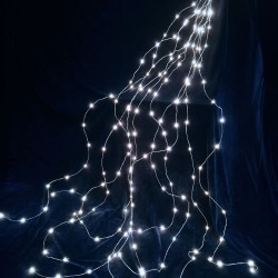 LED švieselių girlianda ant sidabrinių vielučių, 200 LED, 10x2 m, šaltai balta, IP44 LED švieselių girlianda ant sidabrinių vielučių, 200 LED, 10x2 m, šaltai balta, IP44