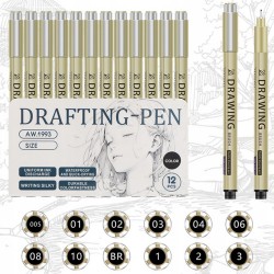 „Art Walker Drafting Pen“ techninių rašiklių rinkinys 12 vnt. „Art Walker Drafting Pen“ techninių rašiklių rinkinys 12 vnt.