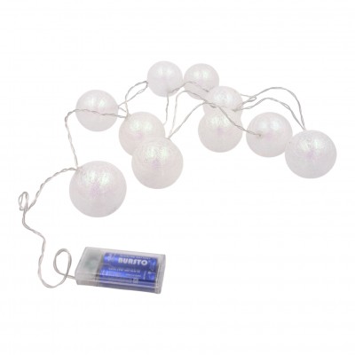 LED girlianda „Baltos burbuliukų lemputės“ (10 vnt.)