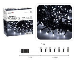 LED girlianda 1000 LED, 10 m, šaltai balta