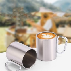 Turistinis puodelis su karabinu 300ml. Turistinis puodelis su karabinu 300ml.