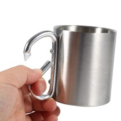 Turistinis puodelis su karabinu 300ml. Turistinis puodelis su karabinu 300ml.