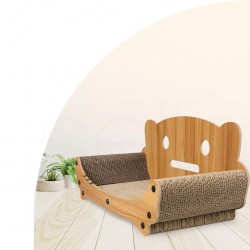 Ergonomiška kačių draskyklė–gultas su mediniu rėmu Ergonomiška kačių draskyklė–gultas su mediniu rėmu