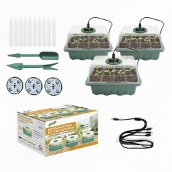 Mini šiltnamių rinkinys daiginimui su LED apšvietimu – 3 vnt. Mini šiltnamių rinkinys daiginimui su LED apšvietimu – 3 vnt.