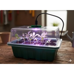 Mini šiltnamių rinkinys daiginimui su LED apšvietimu – 3 vnt. Mini šiltnamių rinkinys daiginimui su LED apšvietimu – 3 vnt.