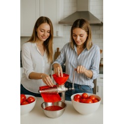 Rankinis pomidorų pertrintuvas