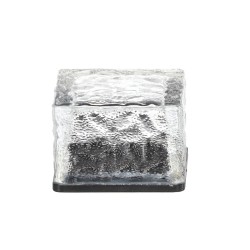 Stiklinė saulės lempa – kubas 7 × 7 × 5 cm, šaltai balta LED