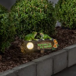 Lauko LED lempa „Frogy“ su saulės baterija (24 × 14 cm)