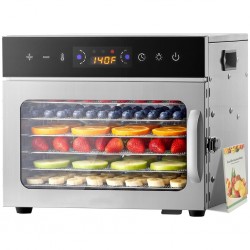 Vaisių ir maisto džiovyklė 400 W, 6 padėklų, nerūdijančio plieno Vaisių ir maisto džiovyklė 400 W, 6 padėklų, nerūdijančio plieno