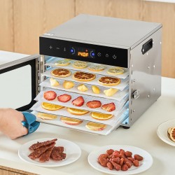 Vaisių ir maisto džiovyklė 400 W, 6 padėklų, nerūdijančio plieno Vaisių ir maisto džiovyklė 400 W, 6 padėklų, nerūdijančio plieno