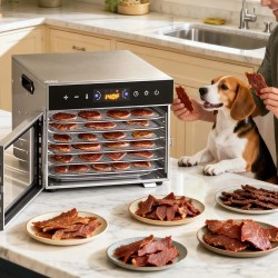 Vaisių ir maisto džiovyklė 400 W, 6 padėklų, nerūdijančio plieno Vaisių ir maisto džiovyklė 400 W, 6 padėklų, nerūdijančio plieno