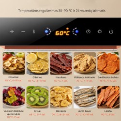 Vaisių ir maisto džiovyklė 400 W, 6 padėklų, nerūdijančio plieno Vaisių ir maisto džiovyklė 400 W, 6 padėklų, nerūdijančio plieno