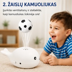 Mini ventiliatorius su skraidančiu kamuoliuku (baltas) Mini ventiliatorius su skraidančiu kamuoliuku (baltas)