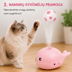 Mini ventiliatorius su skraidančiu kamuoliuku (rožinis)
