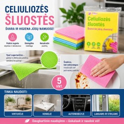 Drėgnos šluostės - kempinės 5 vnt Drėgnos šluostės - kempinės 5 vnt