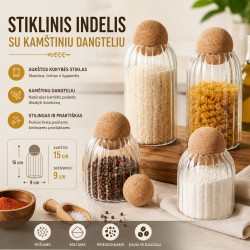Stiklinis maisto saugojimo indas 15 CM. Stiklinis maisto saugojimo indas 15 CM.