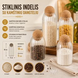 Stiklinis maisto saugojimo indas 18 CM. Stiklinis maisto saugojimo indas 18 CM.