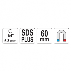 Adapteris griebtuvui SDS+ - 1/ 4" (HEX) Adapteris griebtuvui SDS+ - 1/ 4" (HEX)