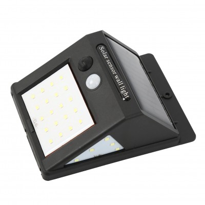 Sieninis šviestuvas su saulės baterija ir judesio jutikliu 6W 5500K LED